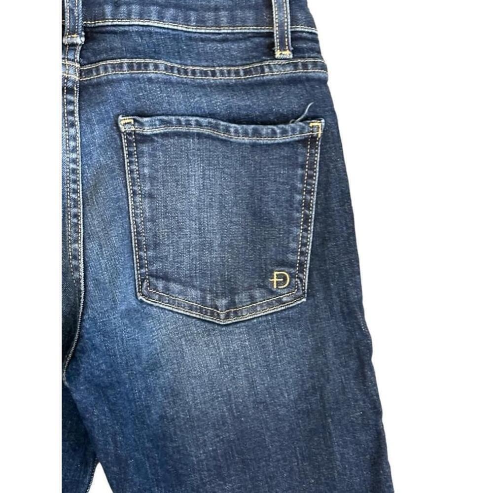Fidelity Denim Women’s Juniper Cropped Flare Raw Hem Seahorse Dark Wash Sz 24‌‌‌ - Picture 11 of 14